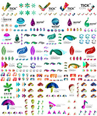 Logo mega collection, abstract geometric business icon set