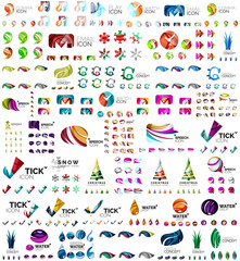 Logo mega collection, abstract geometric business icon set