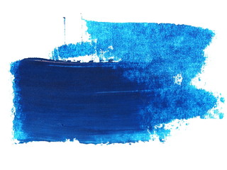 photo blue grunge brush strokes oil paint isolated on white background