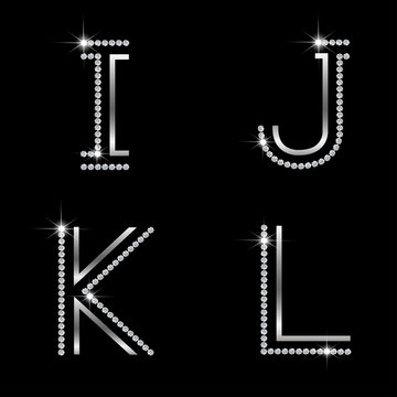 Vector Of Diamond Letters I, J, K, L