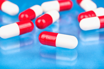 Red and white capsules
