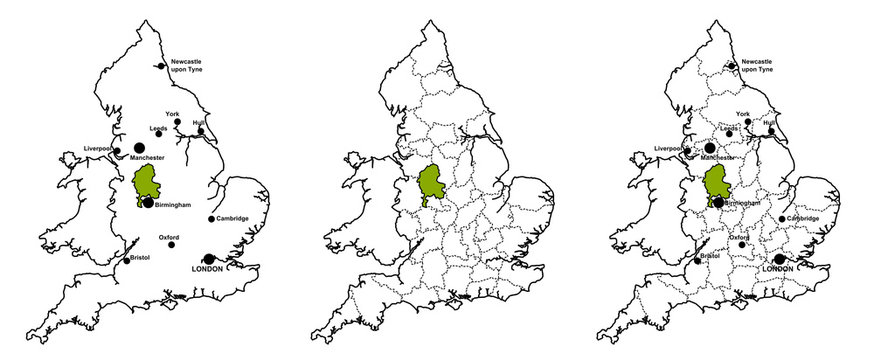 Staffordshire located on map of England