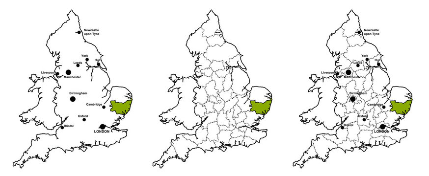 Suffolk Located On Map Of England