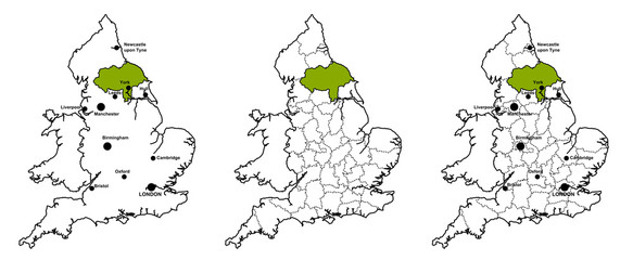 North Yorkshire located on map of England