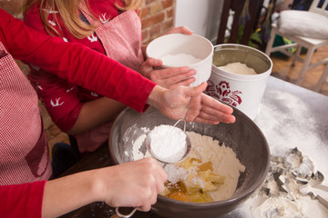 Baking christmas cookies
