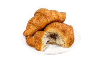 tasty croissant isolated on white background