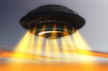 Fototapety  Futurystyczny statek UFO