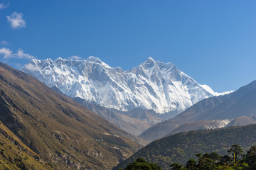 Everest Nupse wall and Lhotse mountain