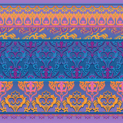 Colorful border pattern, seamless lace background