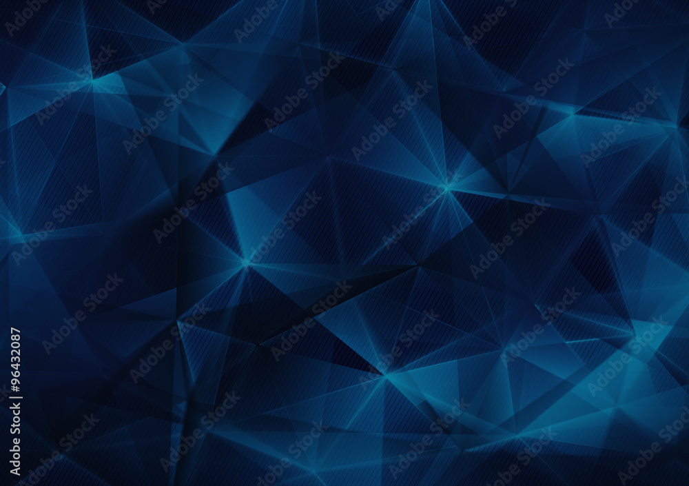 Poster dark blue triangles web abstract background