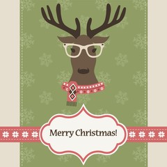 Christmas card with deer