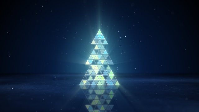 christmas tree shape of flashing triangles