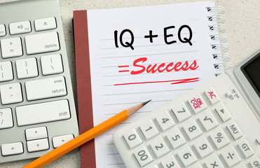 IQ + EQ = success text concept