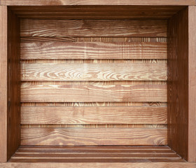 Empty old wooden shelf