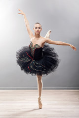  Ballerina is wearing a white tutu and pointe shoes © V&P Photo Studio