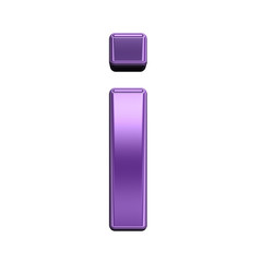 One lower case letter from shiny purple alphabet set, isolated on white. Computer generated 3D photo rendering.