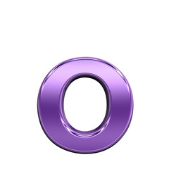 One lower case letter from shiny purple alphabet set, isolated on white. Computer generated 3D photo rendering.
