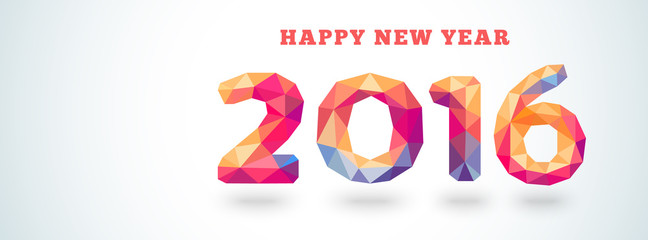 Happy New Year 2016 colorful greeting card