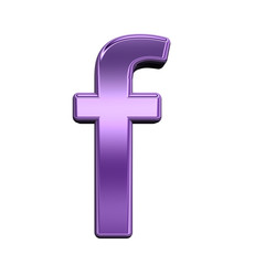 One lower case letter from shiny purple alphabet set, isolated on white. Computer generated 3D photo rendering.