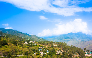 High mountain village in Himalayas
