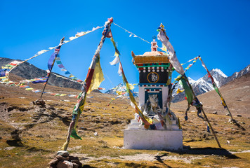 Prayer place with flags 