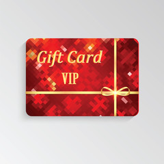 VIP cards with gold letters and ribbon