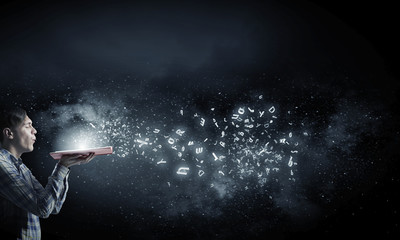 Blow dust from pages