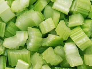 diced cut celery food background