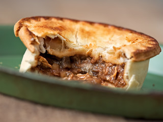 rustic meat and mushroom pie