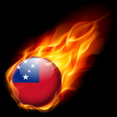 Round glossy icon of Samoa