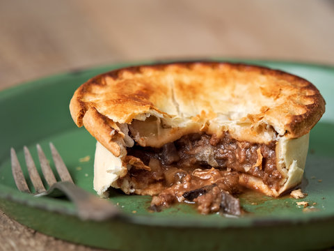 rustic meat and mushroom pie