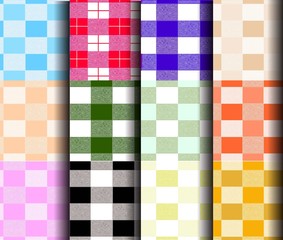 12 set plaid pattern