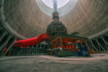 Huge Power plant producing heat