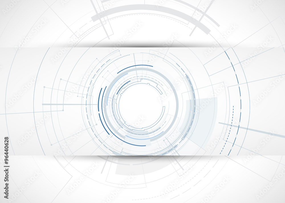 Poster Abstract tech background. Futuristic technology interface. Vector solution