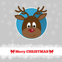 Christmas card template with deer