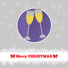 Christmas card template with glasses