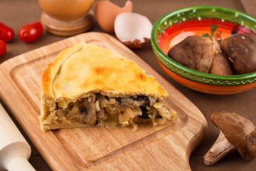 Pie With Cabbage and Mushrooms