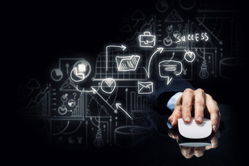 Businessman using mouse