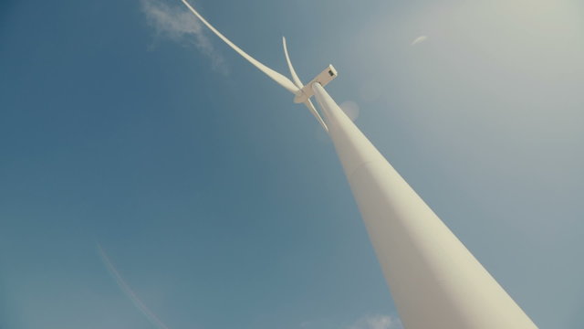 Wind mill turbines blades rotating generating power