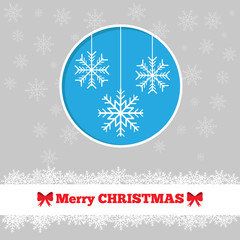 Christmas card template with snowflakes