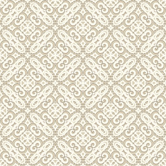 Vintage ornament, white seamless pattern