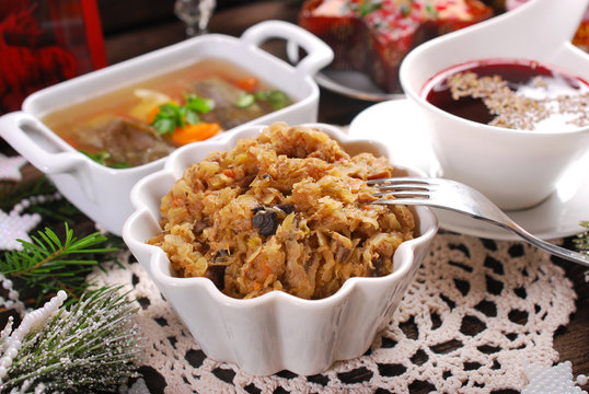 some dishes for traditional polish christmas eve supper