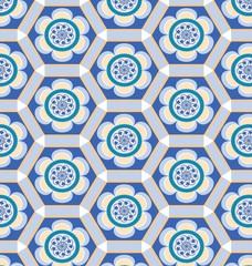 Patterned geometric blue