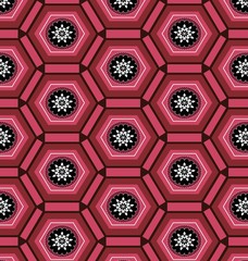 Patterned geometric red