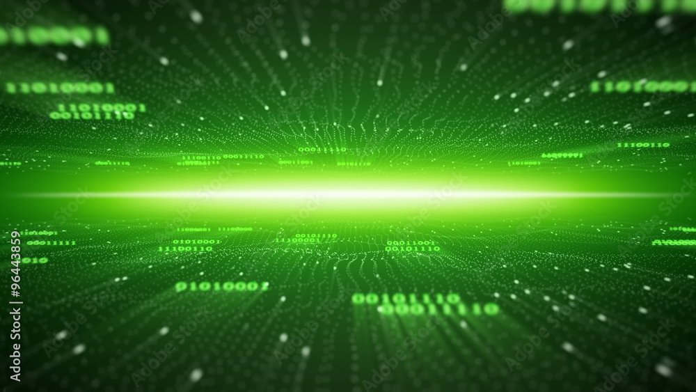 Poster flying in binary cyberspace seamless loop 4k (4096x2304)