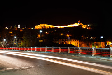 View to the Lovech fortress by night, Bulgaria