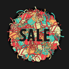 Vector Circle Background Gifts