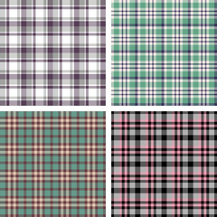 Collection of seamless plaid patterns