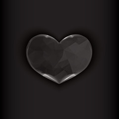 Heart on black background