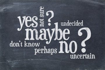 yes, no, maybe word cloud
